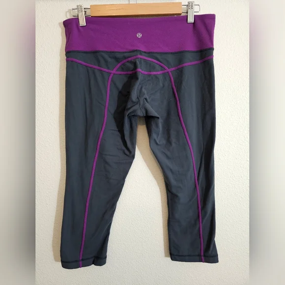 Lululemon Athletica Purple and Black Capris - Picture 3 of 6